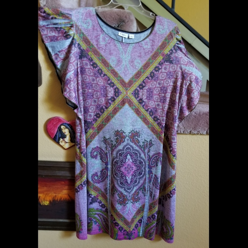Purple Shades Short Sleeve Dress